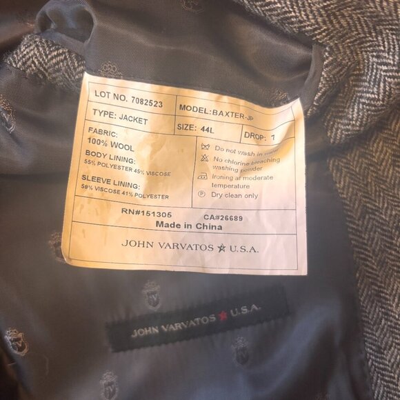 JOHN VARVATOS $595 Blazer 44L Jacket 100% Wool Baxter-JP Gray - Picture 5 of 6